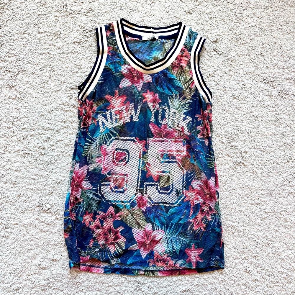 Zara women floral mesh tank top size small